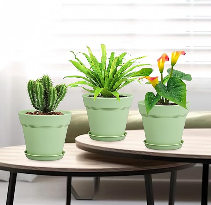 6 inch Plastic Nursery Pots, 16 Pack Plant Pots - Image 7