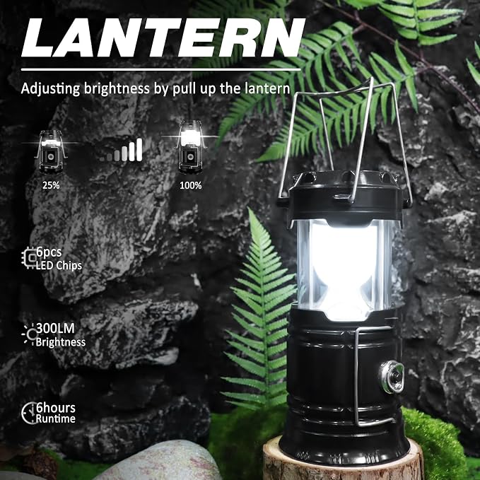 DIBMS Solar Camping Lantern, Collapsible LED Solar USB Rechargeable Lantern - Image 2
