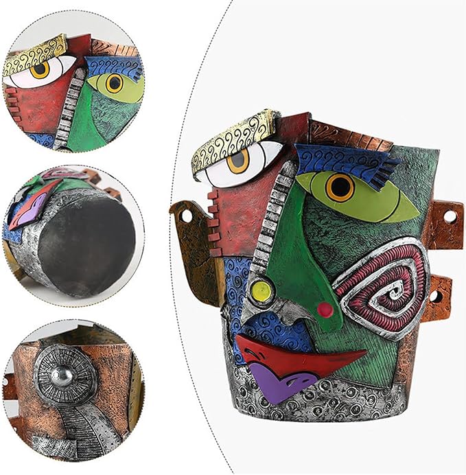 TOZLU Art Abstract Face Planters Pots Head, Unique Fun Abstract Face Flower Pot - Image 7