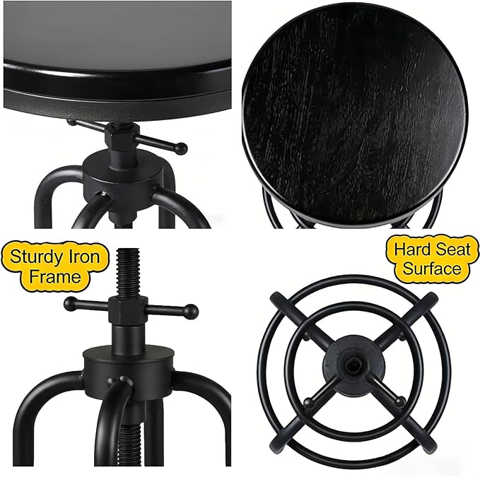 LOKKHAN Vintage Industrial Bar Stool - Image 5