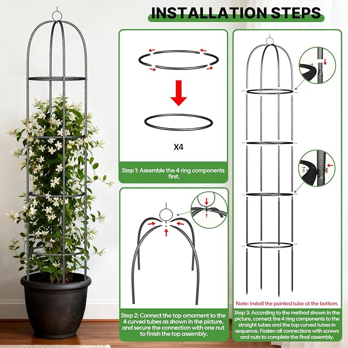Metal Trellis for Climbing Plants Outdoor, 2026 Upgrade 100% Metal - Image 9