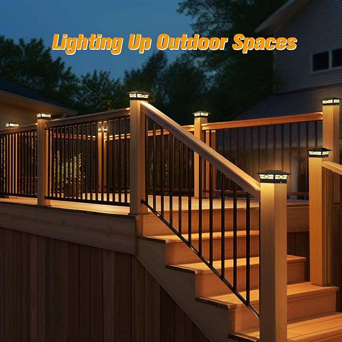 Solar Post Cap Lights Outdoor 16pack, Waterproof Solar Powered Deck Fence Post - Image 6