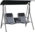 Outsunny 2-Seat Patio Swing Chair, Outdoor Canopy Swing Glider by Outsunny