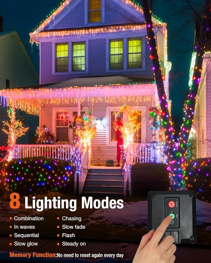 3 Pack Solar Fairy Lights for Outside Waterproof, 49FT/15M 150LED Solar String - Image 4