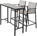 NUU GARDEN 3-Piece Outdoor Bar Set, Patio Bar Table and 2 Textilene High Bar by NUUGARDENCORPORATION