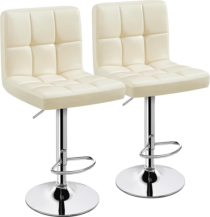 Yaheetech Bar Stools Set of 2, Adjustable PU Leather Swivel Barstools, Modern by Yaheetech