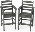 VINGLI Outdoor Bar Stools Set of 2, HDPE All-Weather Patio Bar Height Chairs by VINGLI