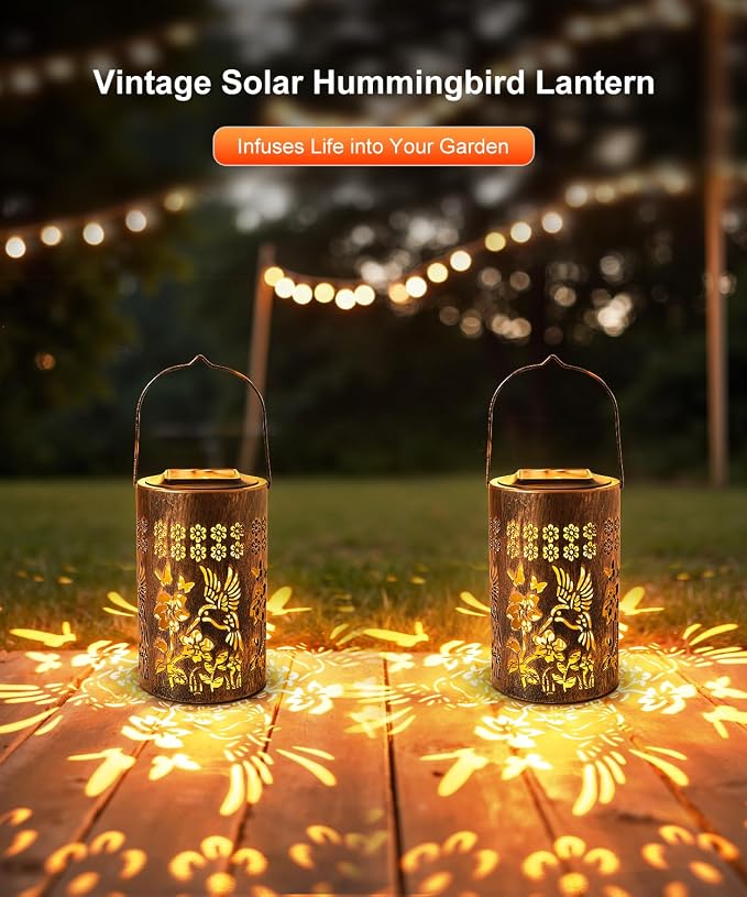 Hummingbird Solar Lanterns Outdoor Waterproof Garden Decor Birthday Gifts - Image 2