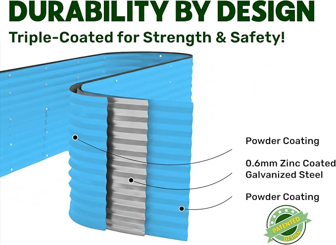 9-in-1 Galvanized Raised Garden Beds Outdoor // 8×2×2.5 ft Modular Planter - Image 4