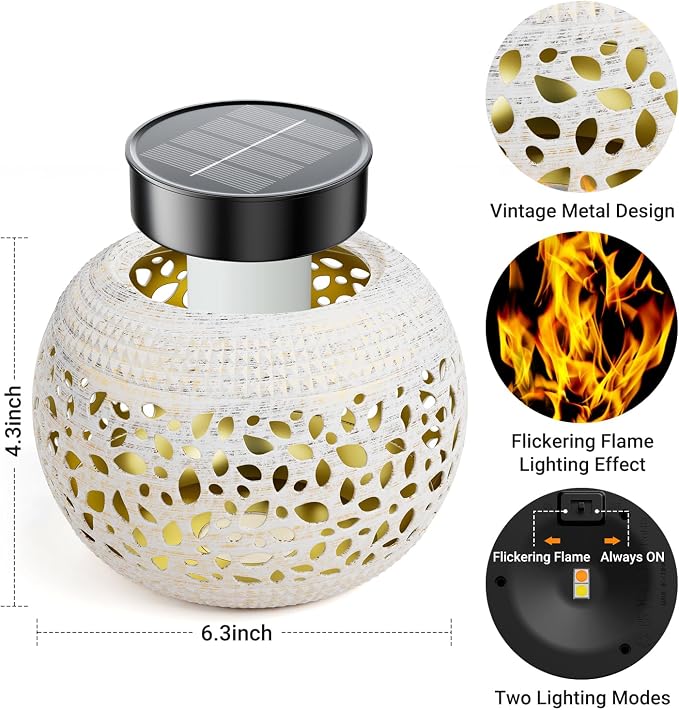 Solar Lanterns Outdoor Waterproof Table Lights: Upgraded Solar Flame Lantern - Image 6