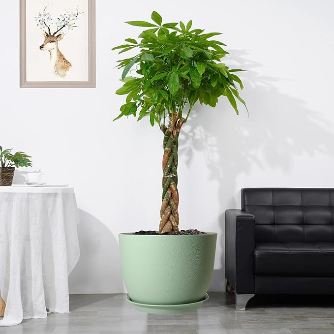 12inch Large Plant Pot, Modern Plastic Planter - Image 6