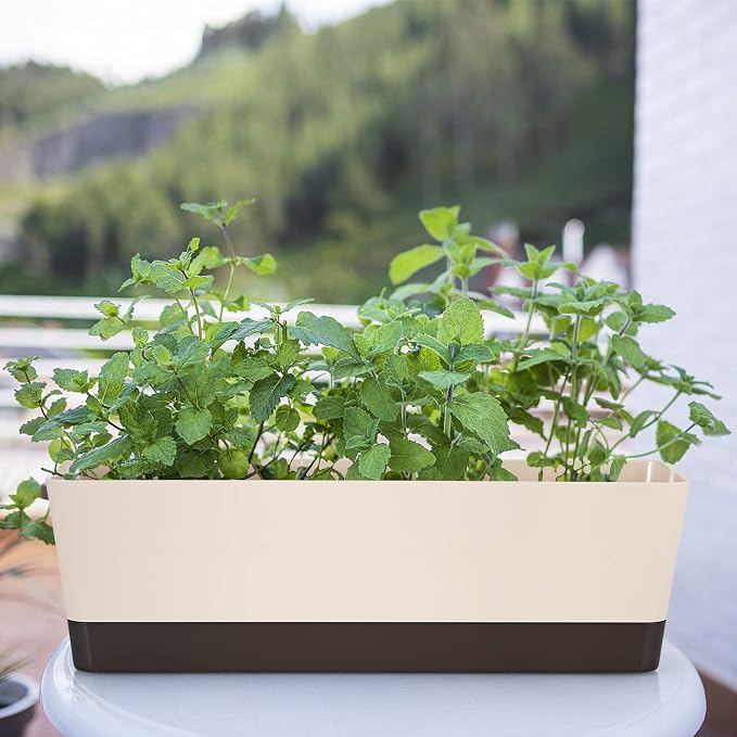 Skelang 3 Pcs Rectangular Plant Pot, 16.7" Flower Planter Box, Windowsill - Image 7