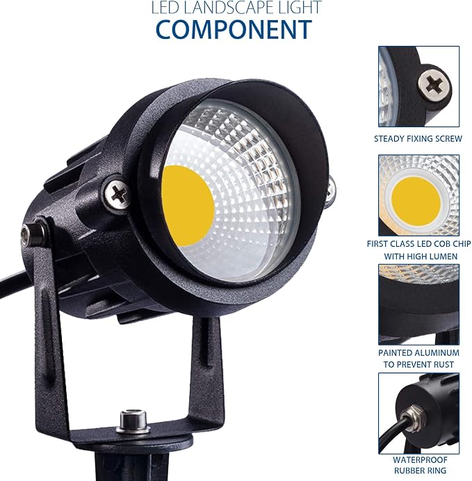 SUNVIE 12W LED Landscape Lighting Low Voltage Waterproof Garden Pathway Lights - Image 5