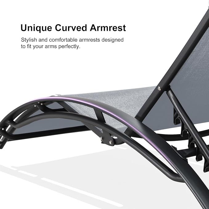 PURPLE LEAF Patio Oversized Chaise Lounge Chair Set - Image 7