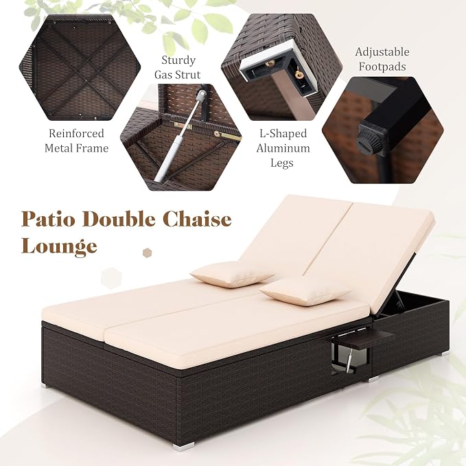 Tangkula Outdoor Rattan Daybed - Image 8