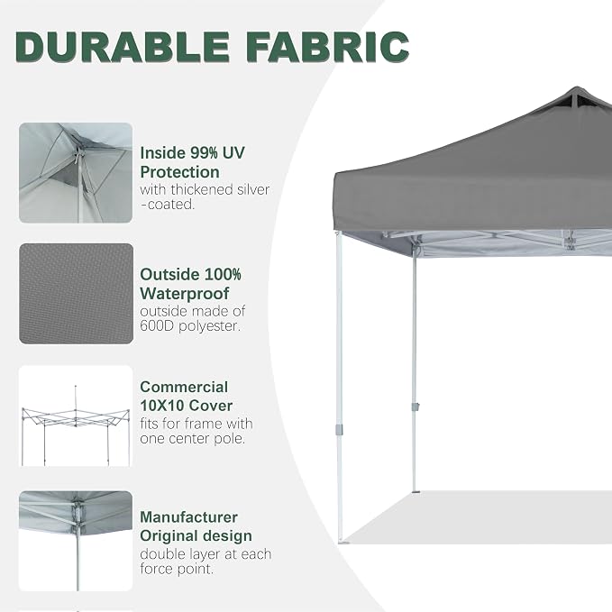 Dark Grey Commercial Replacement Canopy Top - Image 3