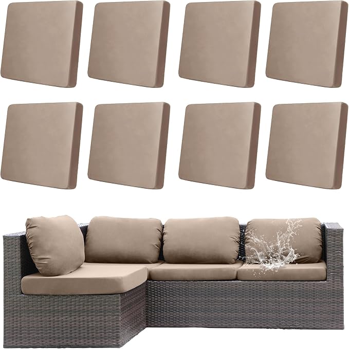 8Pcs Outdoor Cushion Covers, Patio Cushion Covers, Stretch Elastic Slipcovers by dreahoteztil