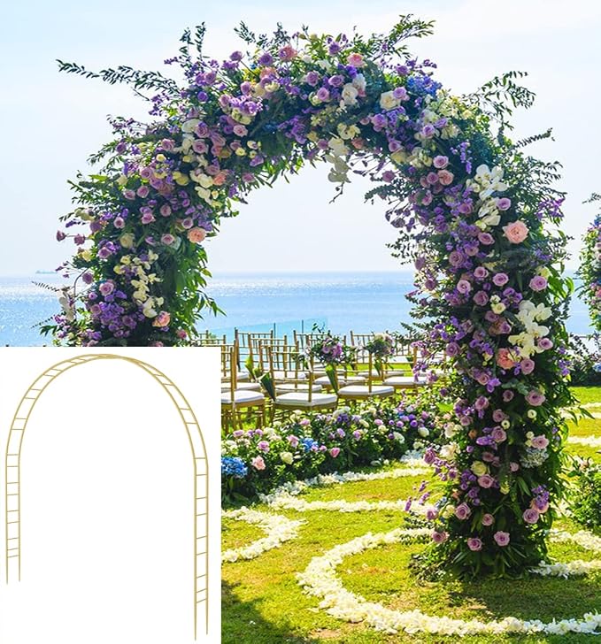 Queension Extra Large Garden Arch 7.2Ft Wide 9.2Ft High, Wedding Arch by Queension