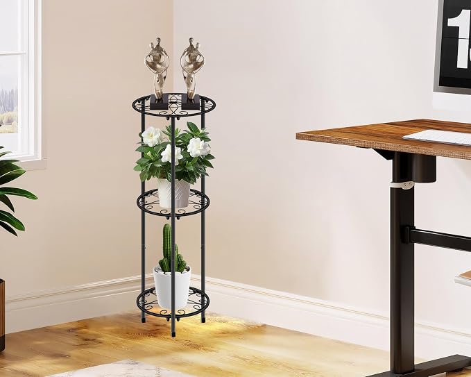 CASIMR Plant Stand Indoor Outdoor, Metal Rustproof Flower Shelf 3 Tier 32.3 inch - Image 6