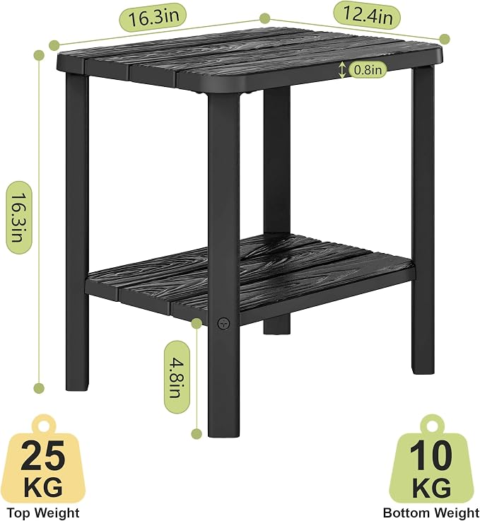 Adirondack Square Outdoor Side Table Set of 2, 2-Tier Small Outdoor Table - Image 3