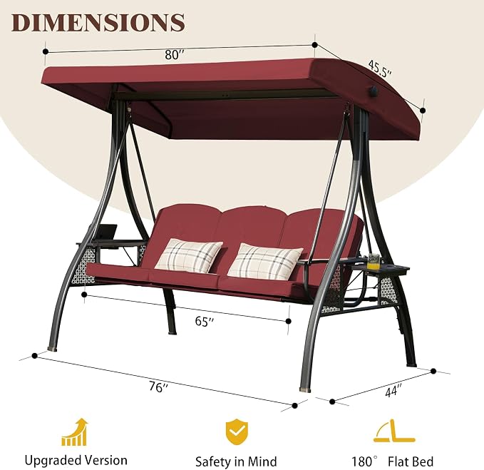 3-in-1 Convertible Outdoor Swing - Image 7
