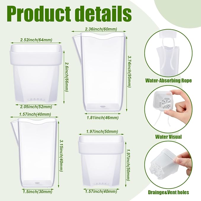 LemonRoad 20 Pack 2" and 2.5" Small Self Watering Pots - Image 3