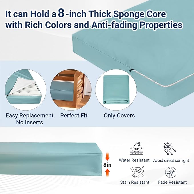 Outdoor Porch Swing Bed Mattress Cover, Twin Size Daybed Fitted Cover, - Image 4