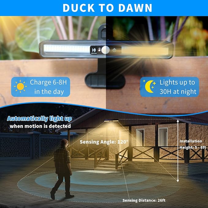 Clip On Solar Motion Lights Outdoor Waterproof, 2 Pack Motion Sensor Outdoor - Image 3