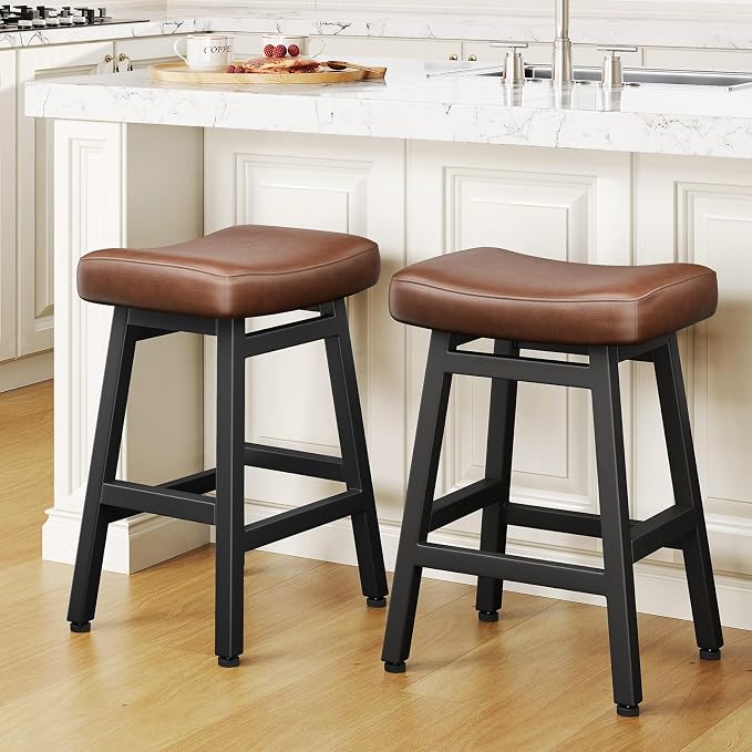 Counter Height Bar Stools Set of 2, 24 Inch Barstools by Raynesys