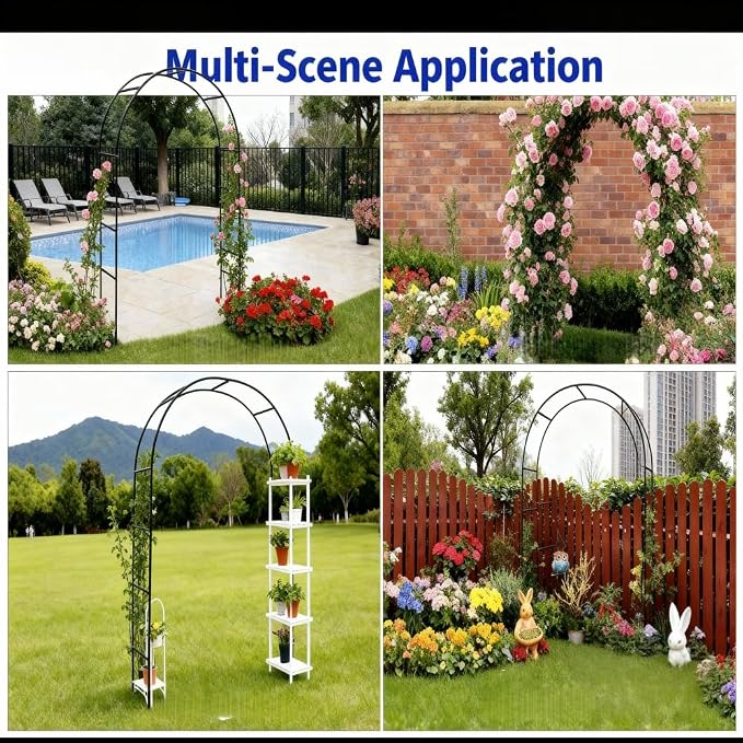 Garden Arch Trellis, Metal Pergola Arbor, Wedding Arch Flowers Frame Backdrop - Image 8