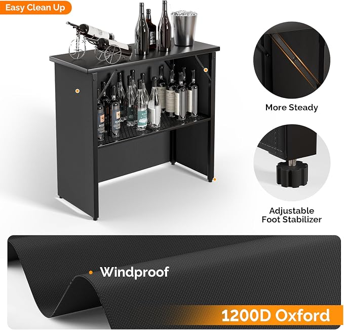 VINGLI 39" Commercial Grade Portable Bar Table - Image 3