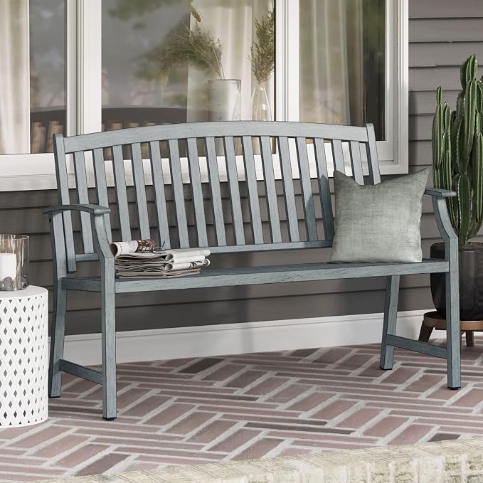 Grand patio 52" Farmhouse Outdoor Bench, Garden Benches - Image 6