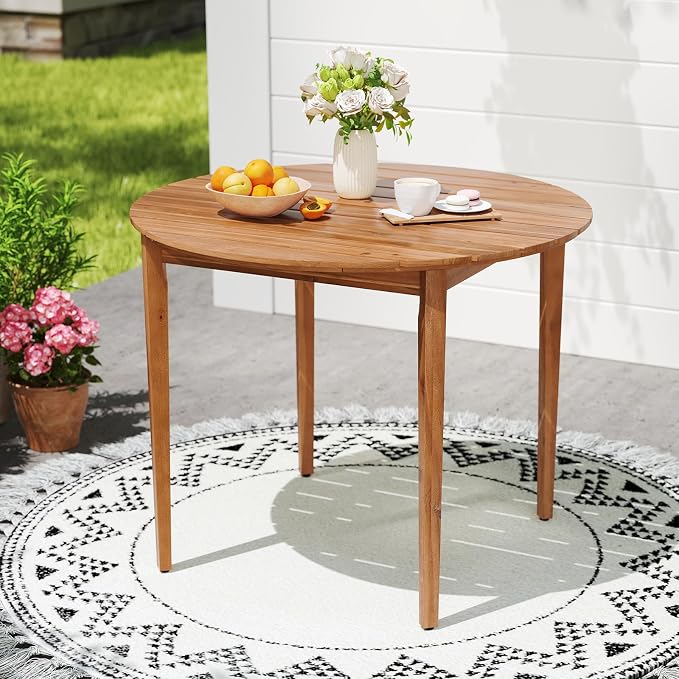 Tangkula 36" Round Outdoor Dining Table - Image 2