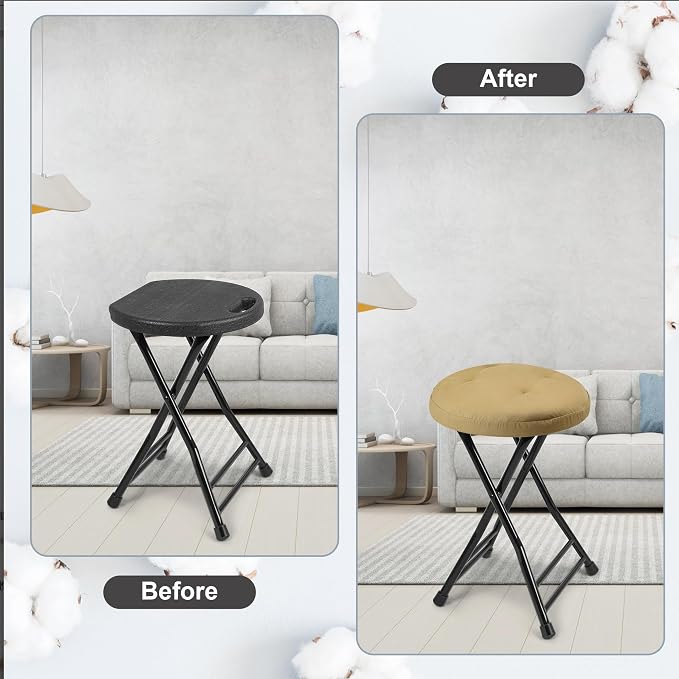 Folding Stool with Seat Cushion, Folding Chair with Handle, Folding Bar Stool - Image 6
