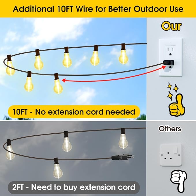 100FT LED Outdoor String Lights, Waterproof Patio Lights - Image 2