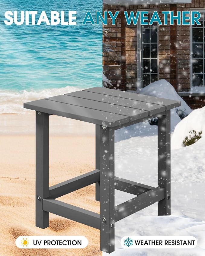 MUCHENGHY Adirondack Outdoor Side Table, 14.7" Patio Side Table Weather - Image 7