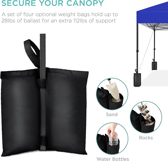 Best Choice Products 8x8ft Pop Up Canopy Tent, Outdoor Shade, 1 Person 1 Minute - Image 5
