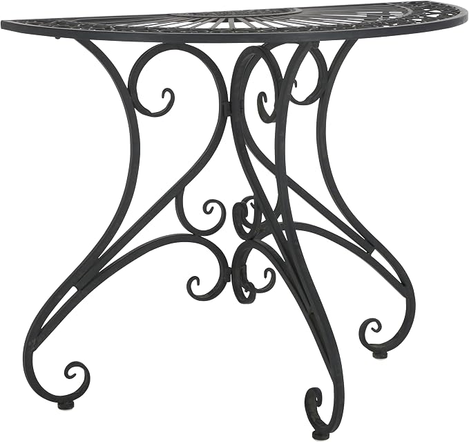 SAFAVIEH Outdoor Collection Annalise Victorian Scroll Antique Black Iron Accent - Image 4