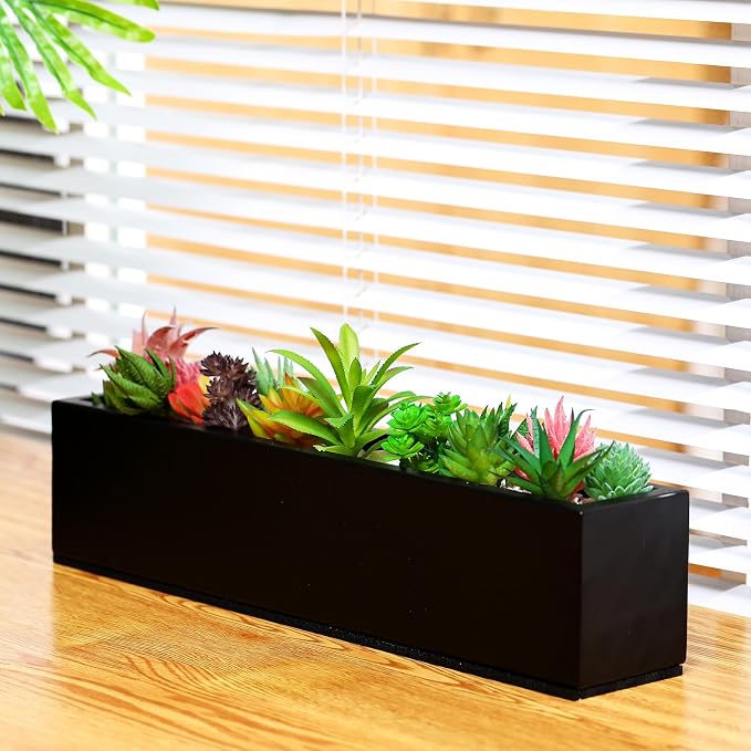 16.1 x 3.2 x 3.5 Inch Long Rectangular Planter Box Window Sill Plant Box Metal - Image 5