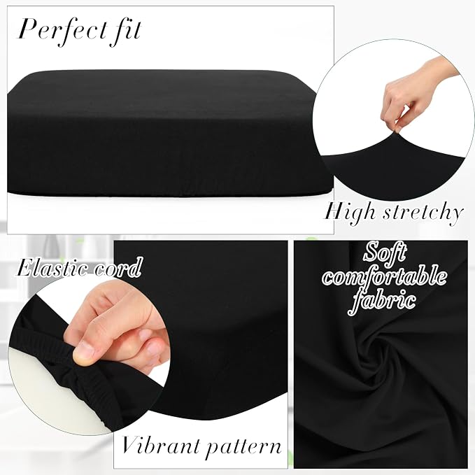 Newwiee 8Pcs Patio Cushion Covers Stretch Outdoor Cushion Cover Replacement - Image 3
