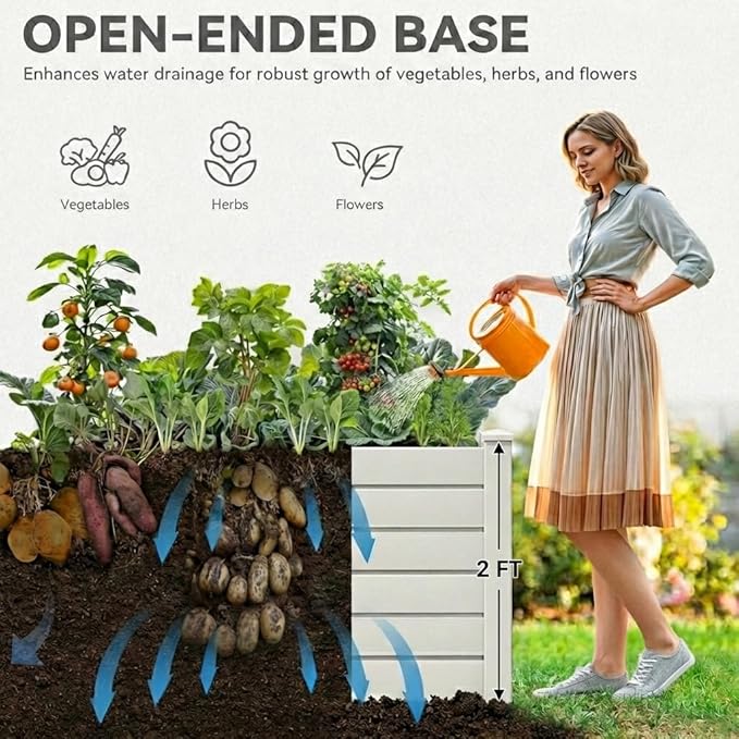 YITAHOME 48x48x24 in Plastic Raised Garden Bed 2pcs - Image 3