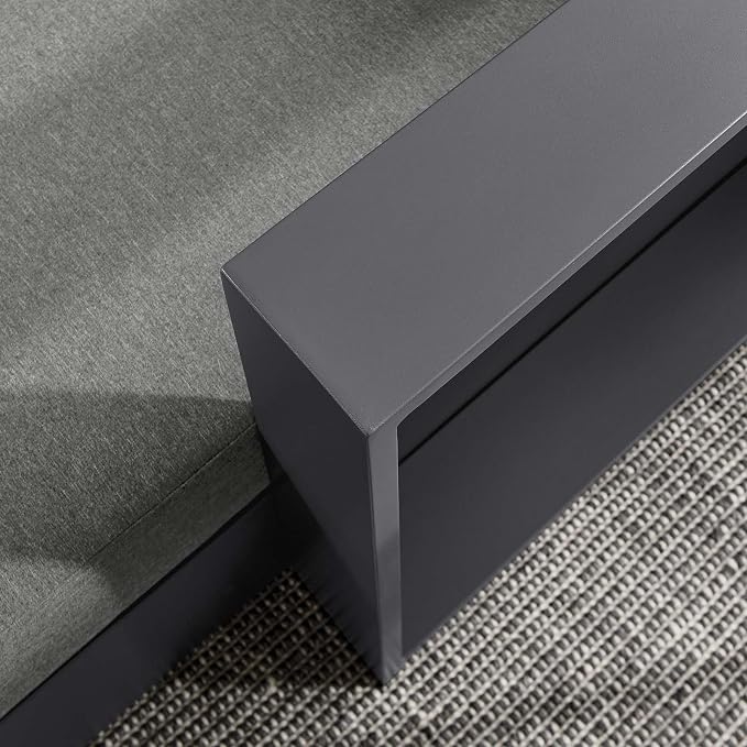 Modway Tahoe Powder-Coated Aluminum Outdoor Chaise Lounge in Gray Charcoal - Image 9