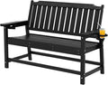 Outdoor Bench with Cup Holder All-Weather HDPE Fade Resistant Garden Bench 660 by WELYAS