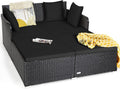 HAPPYGRILL Patio Rattan Daybed Outdoor Loveseat Sofa Set by HAPPYGRILL