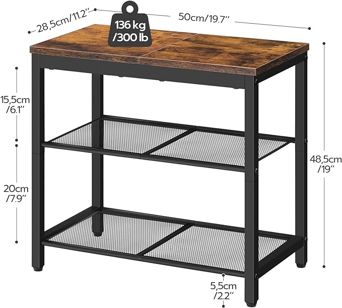 HOOBRO Shoe Bench, 3-Tier Shoe Rack, Industrial Shoe Organizer Storage Bench - Image 3