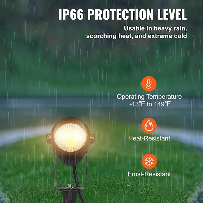 VEVOR Landscape Lighting, 6W Low Voltage LED Landscape Lights, IP66 Waterproof - Image 4