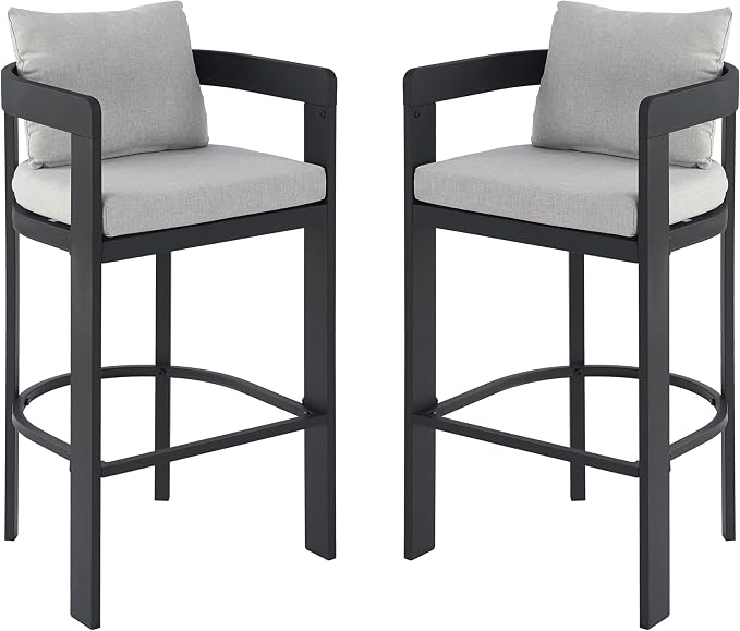 Christopher Knight Home Leona Outdoor Counter Height Bar Stools Set of 2 - Image 5