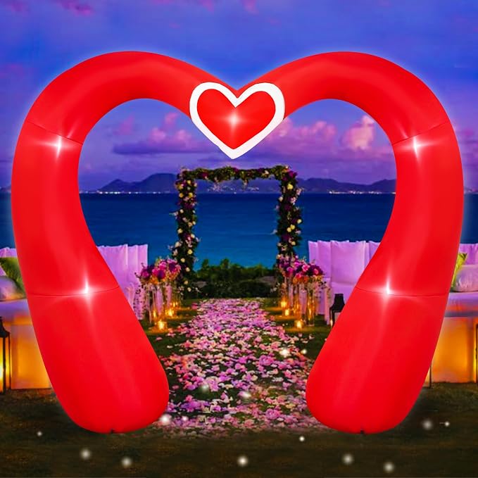 SEASONBLOW 10 FT Valentine's Day Inflatable Archway Decorations, LED Light Up - Image 2