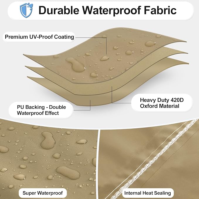 OutdoorLines Outdoor Waterproof Patio Ottoman Covers - Image 3