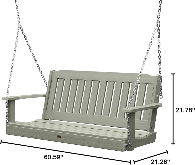 Highwood Lehigh Porch Swing, 5 Feet, Eucalyptus - Image 4